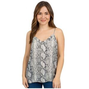 Adrienne snakeskin print tank Cami Gray Size M